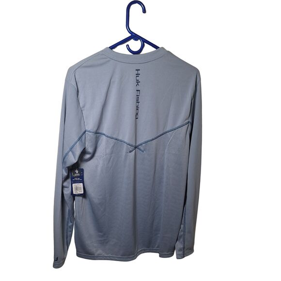 Huk Fishing Long Sleeve Shirt Blue Performance UPF Sun Protection Men’s Sm NWT - Picture 3 of 3